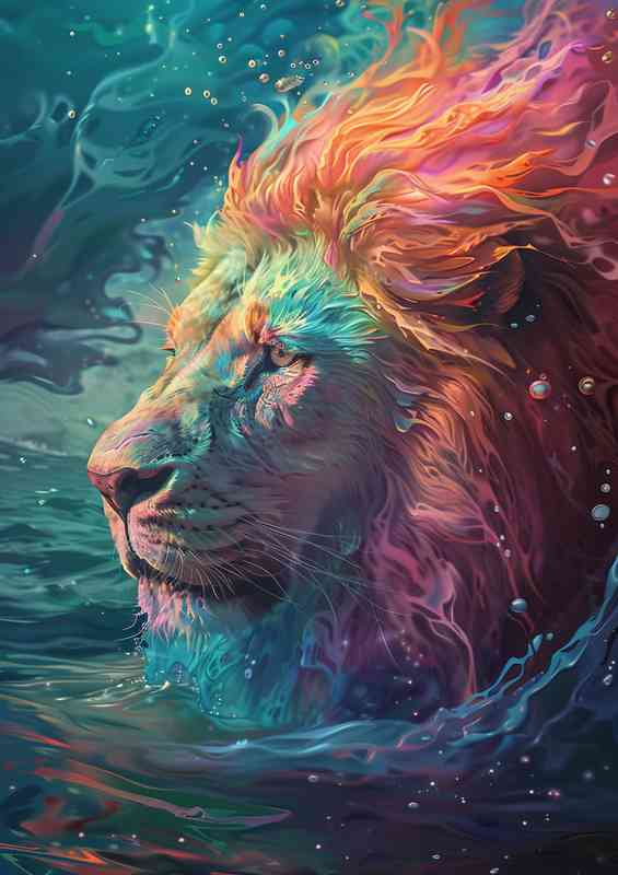 Lions Head above the water | Canvas