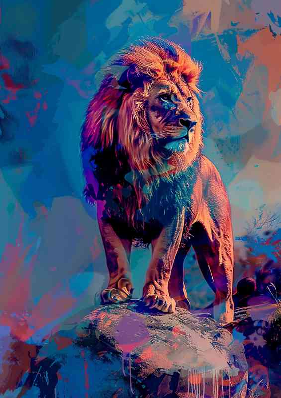 Magestic colourful Lion | Poster