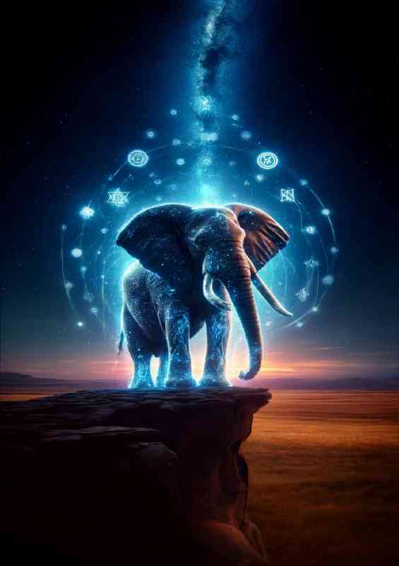 Majestic Elephant skin glowing with ethereal runes | Canvas