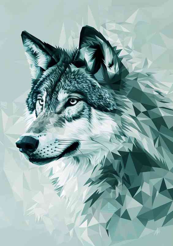 Mixed Geometric wolf design | Poster