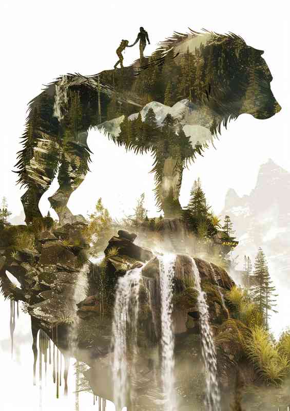 Mountain Dog by the waterfall | Poster