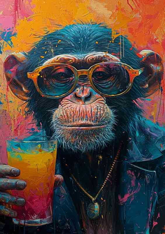 Paint monkey to bring you a drink | Canvas