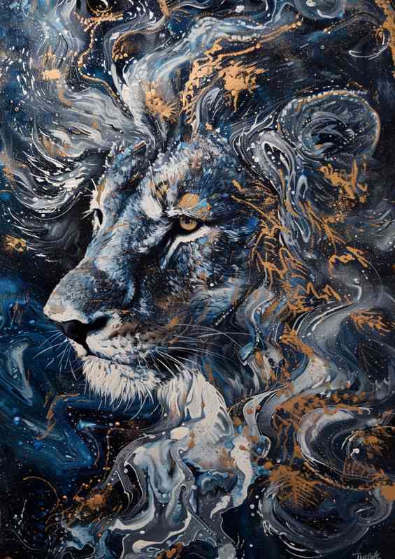 Painted Lion splash of colour | Canvas