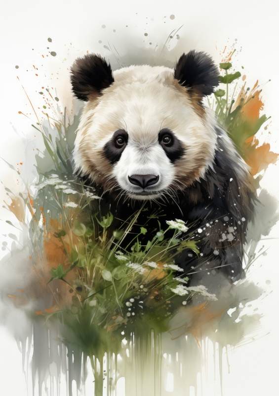 Panda painted art | Poster