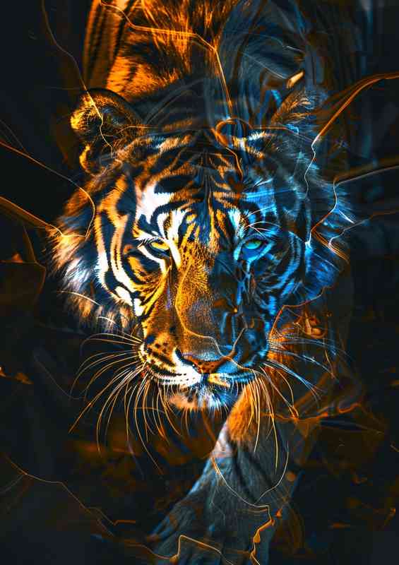 Prowling Tiger in a abstract form | Poster