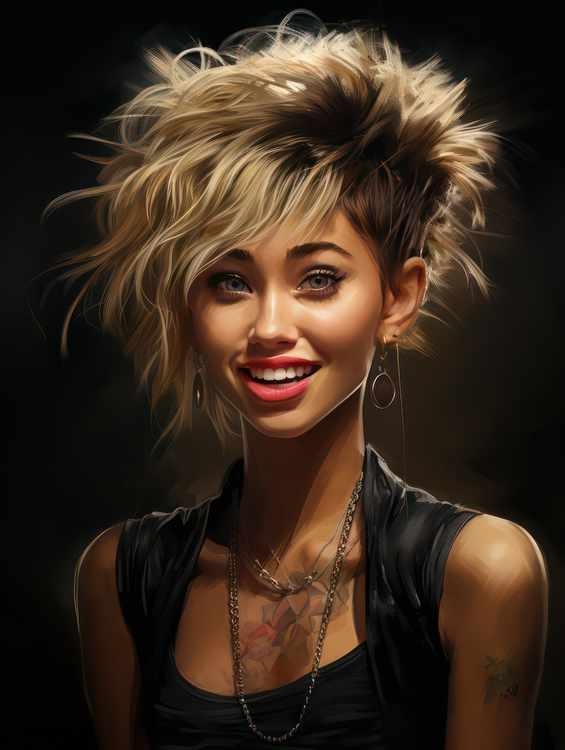 Caricature of Miley Cyrus - Canvas