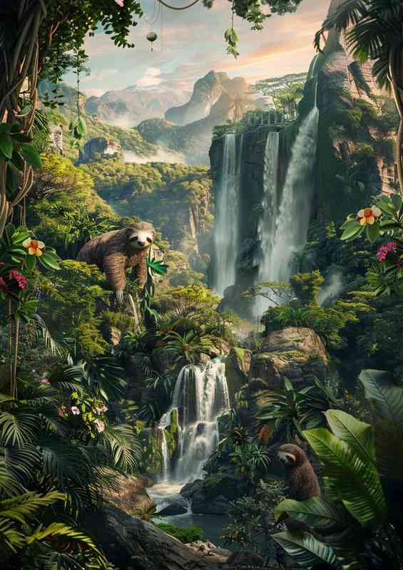 Sloths by the waterfalls | Di-Bond