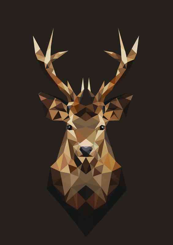 Stag heas in geo form | Canvas