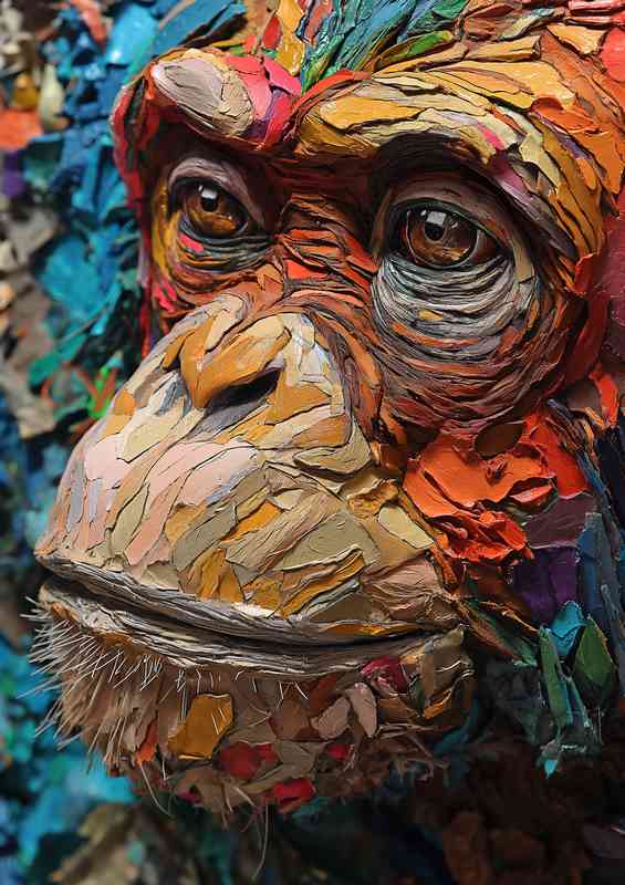 Texture a vibrant portrait of a monkey | Poster