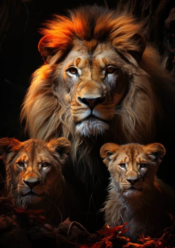 The Lion family | Metal Poster