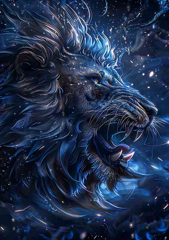 The lions head is with a starry sky | Canvas