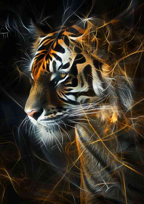 Tiger in an abstract design | Canvas