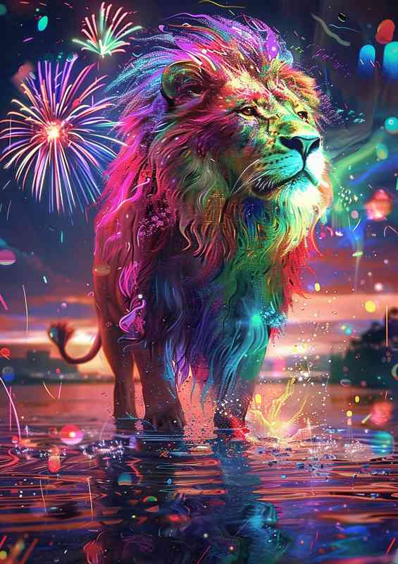 Tiger with a colourful sky | Canvas