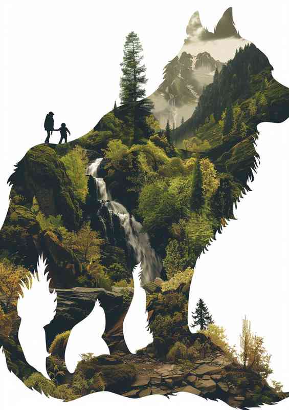 Walking up the mountain Dog | Poster