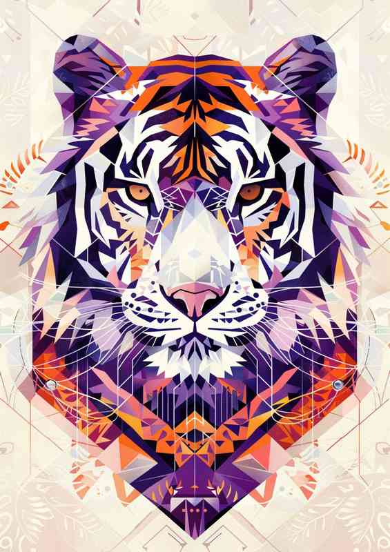 White Tiger and geometric shapes | Canvas