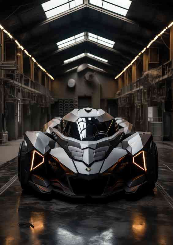 Concept car for the future in silver | Canvas