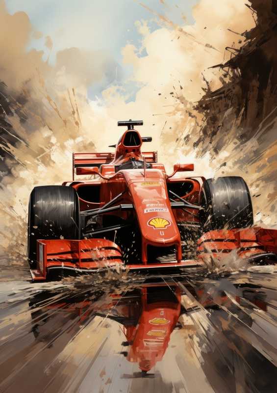 Formula one car in red | Canvas