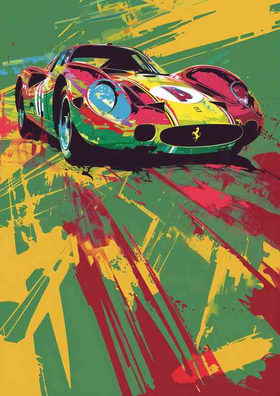 Pop art style Ferrari car | Di-Bond
