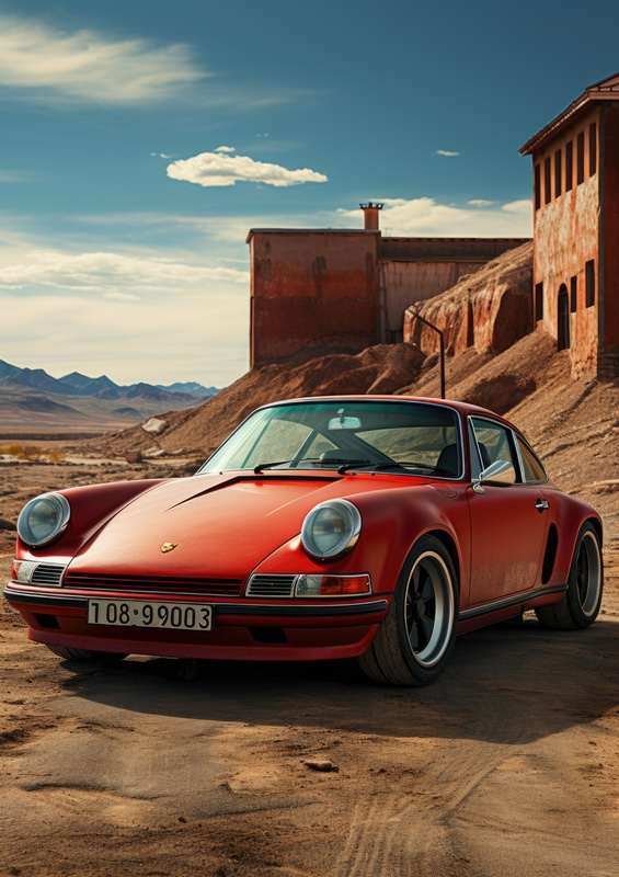 Porche 911 in red | Poster