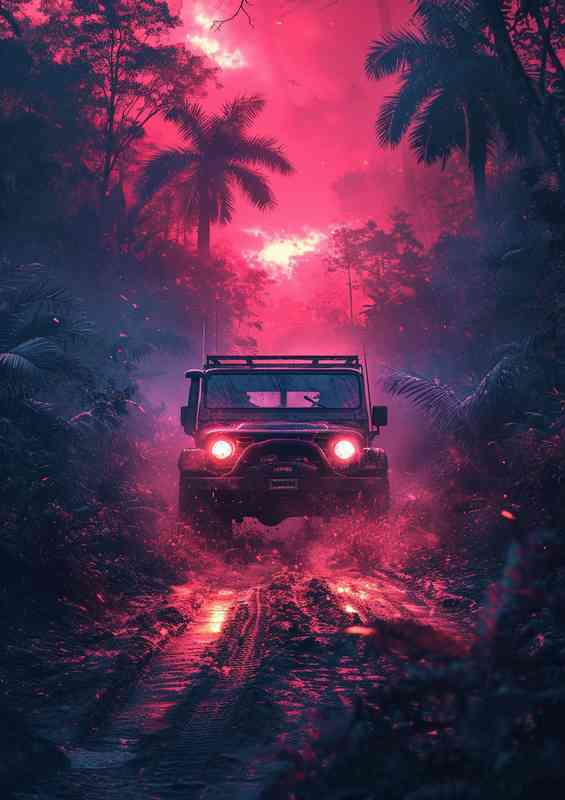 Suv driving through the forest | Poster
