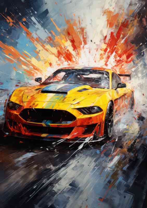The Yellow Fighting machine sports street car | Metal Poster