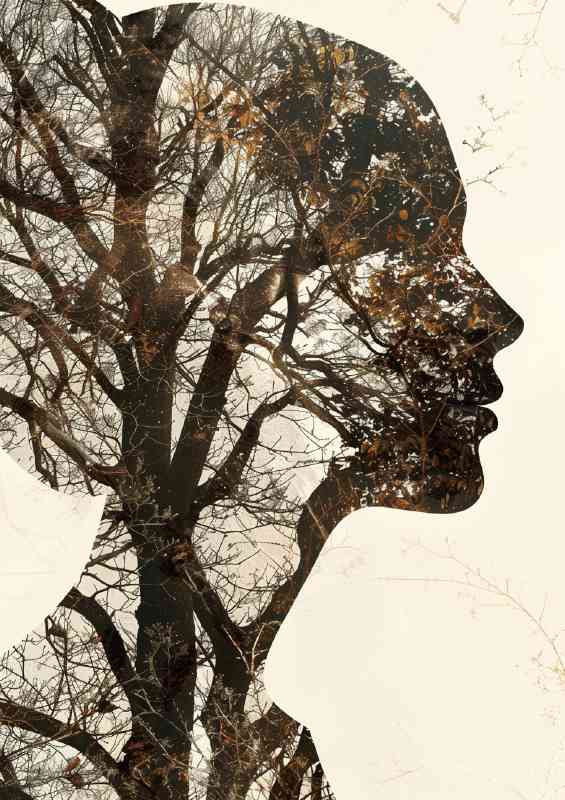 Exposed lady in the tree lines | Canvas