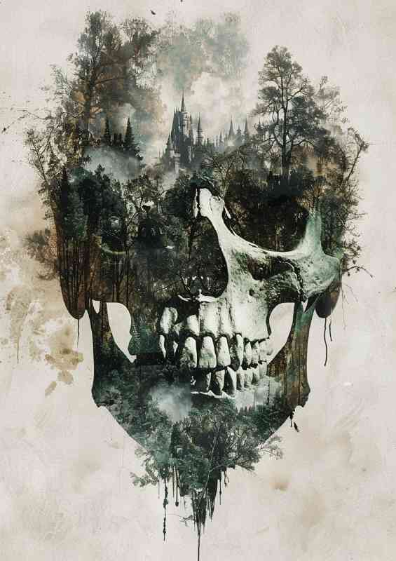 Exposure forrest and skull head | Canvas
