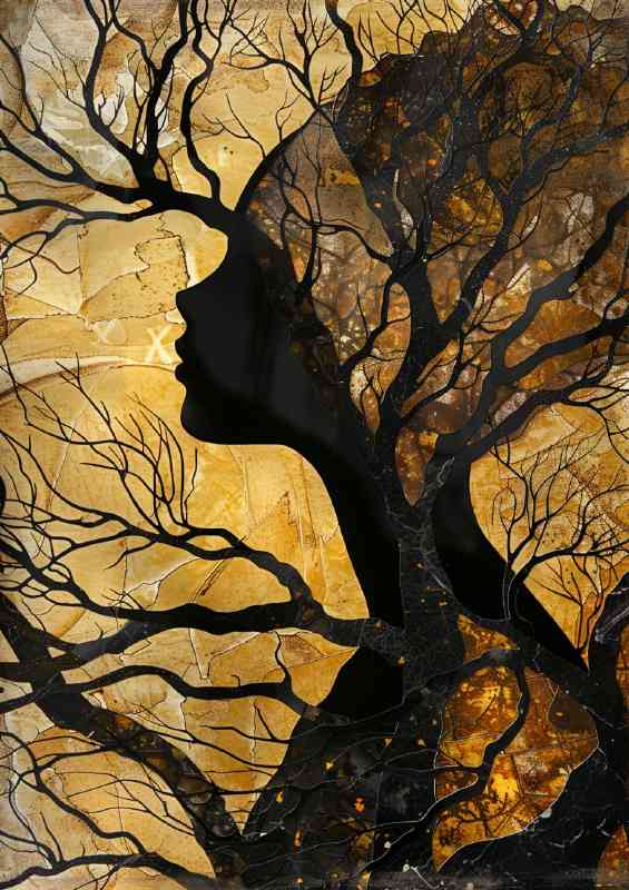 Exposure lady silhouette and the trees | Canvas