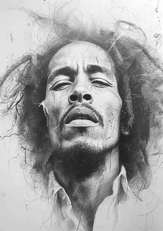 Bob Marley doodle pencil art | Canvas