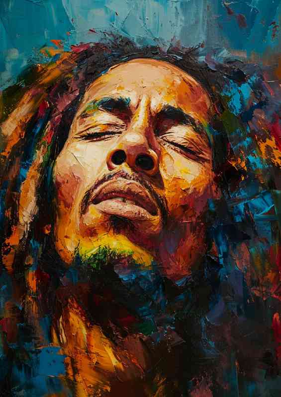 Bob Marley pallet Knife painting In the moment | Di-Bond