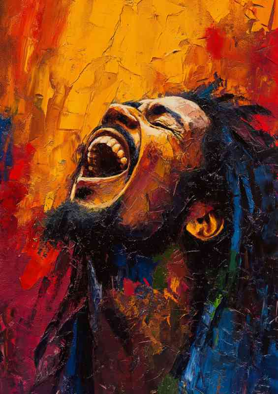 Bob Marley pallet Knife painting singing | Canvas