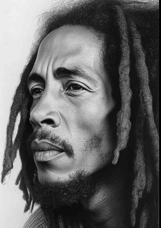 Bob Marly the rasta pencil drawing style | Canvas