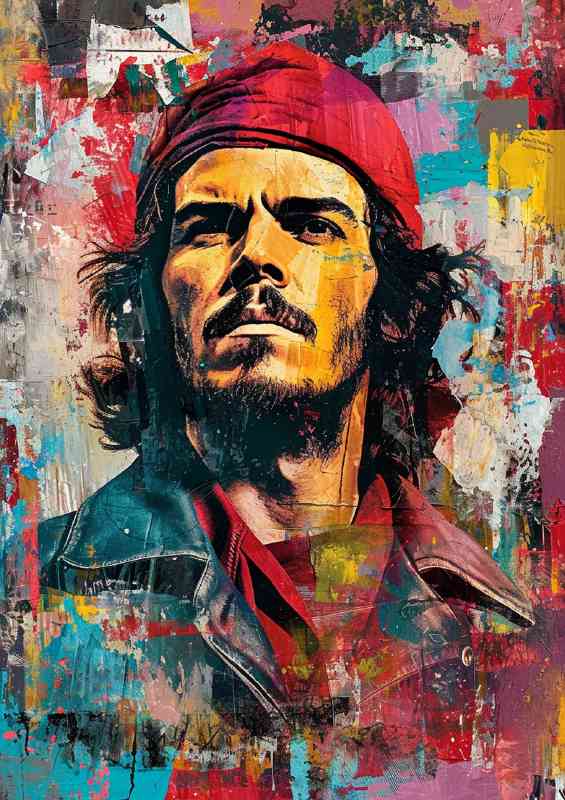Che Guevara in collage in the style abstract | Canvas