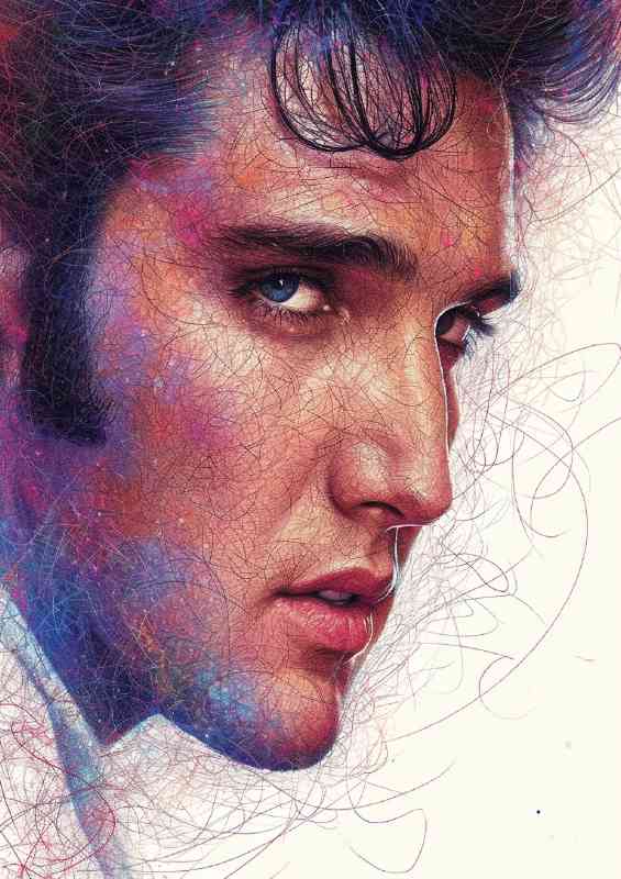 Elvis Presley doodle pencil art | Poster