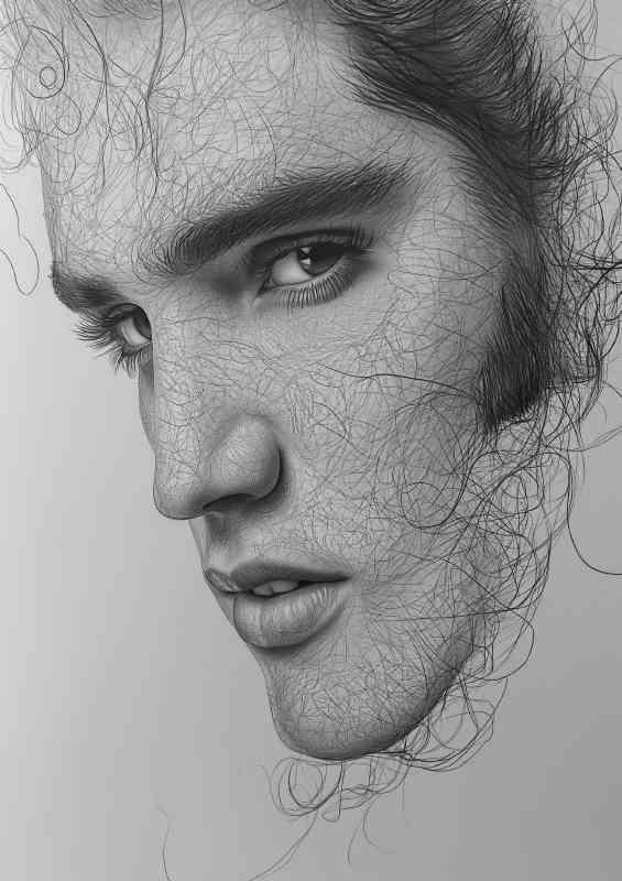 Elvis Presley doodle pencil face | Poster