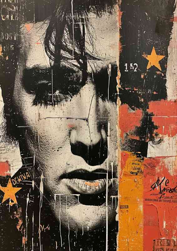 Elvis Presley pallet knife painting style | Metal Poster