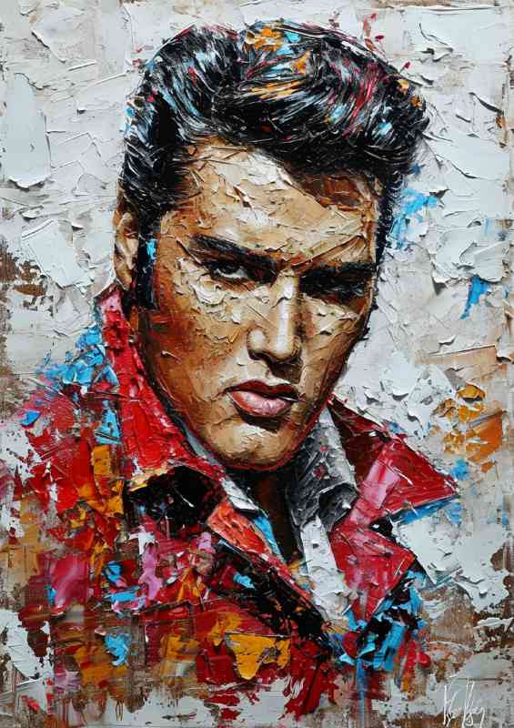 Elvis Presley pallet knife painting that represents | Canvas
