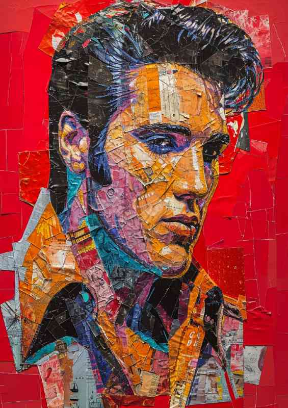Elvis Presley with red background | Poster