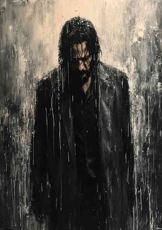 Keanu Reeves pallet knife painting that represents | Metal Poster