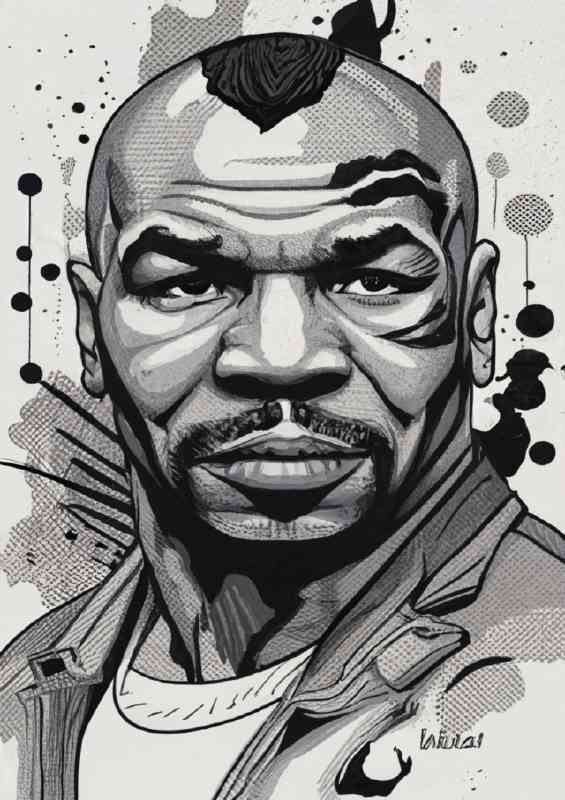 Mike Tyson painting ink style | Metal Poster