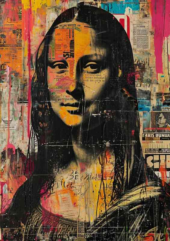 Mona Lisa an artlike collage of the face | Di-Bond