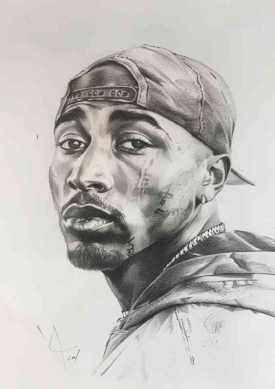 Tupac doodle pencil art style | Canvas
