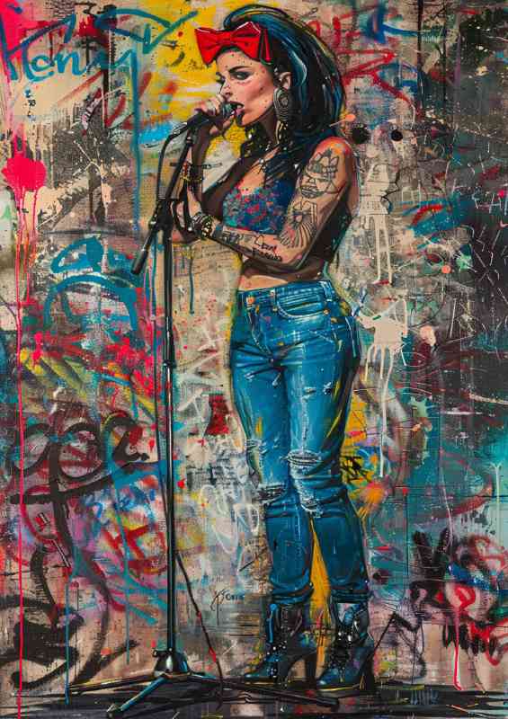 Amy Winehouse in the style of graffiti art | Di-Bond