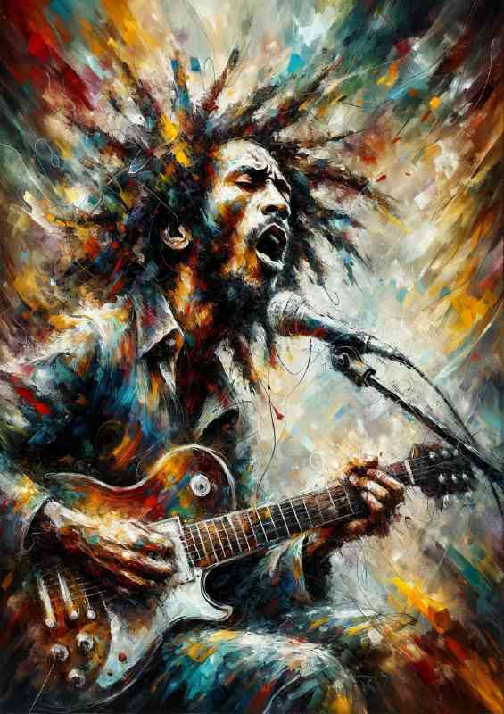 Bob Marley Abstract expressionism painting | Di-Bond