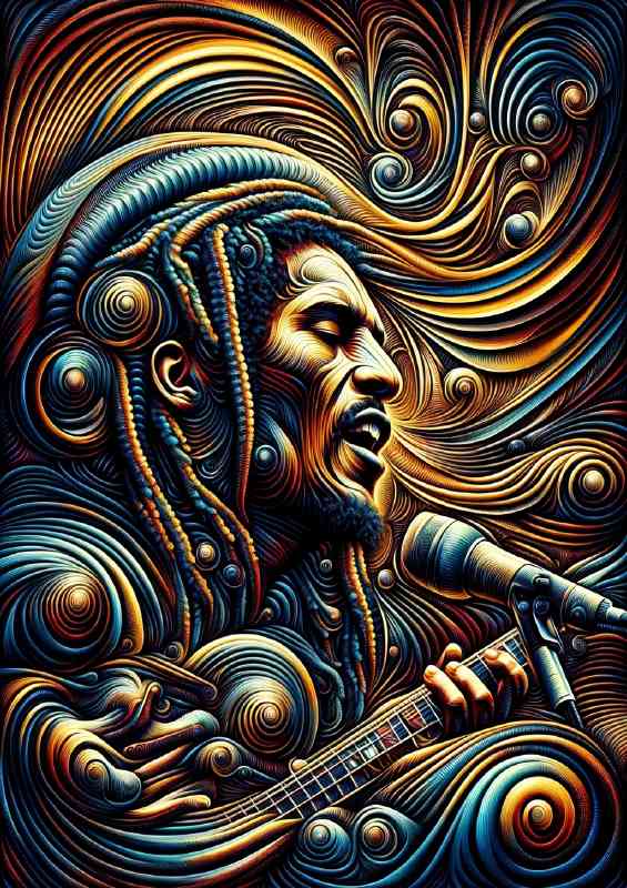 Bob Marley Kinetic Art | Poster