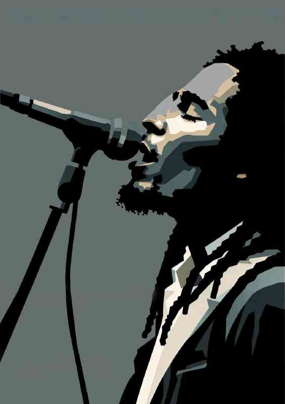 Bob Marley minimalism painting | Metal Poster
