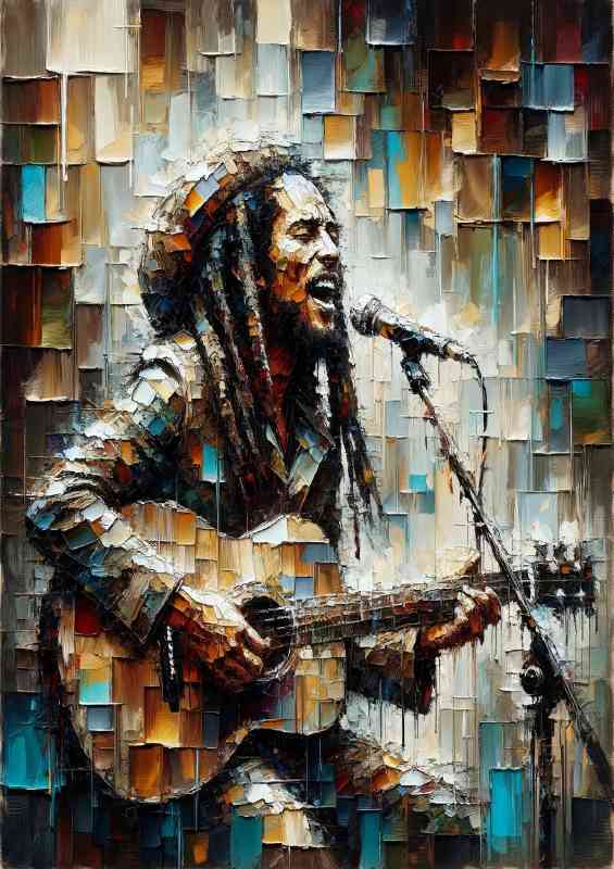 Bob Marley performing on stage pallet knife style | Di-Bond