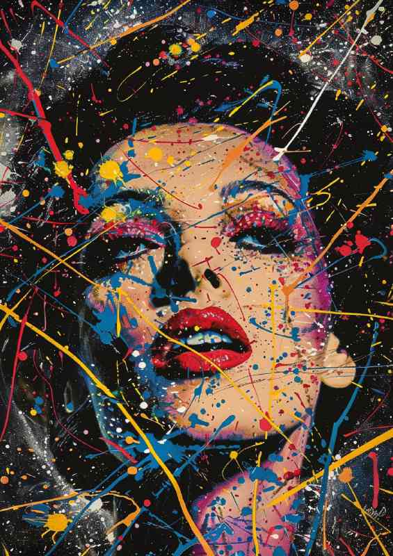 Edith Piaf with vibrant colours | Poster