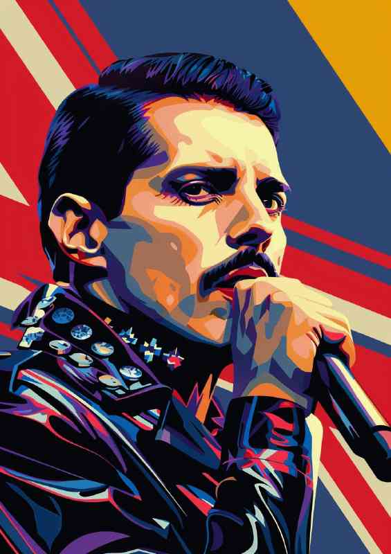 Freddie Mercury in a pop art style | Poster