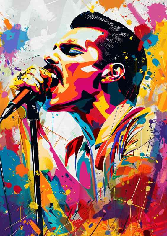 Freddie Mercury in the style of pop art | Poster